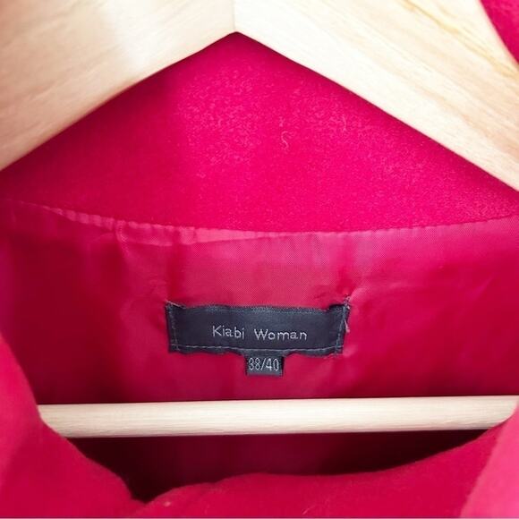 Kiabi Woman Red Long Sleeve Stand Collar Two Button Winter Coat Size EU38/40 - Picture 3 of 6
